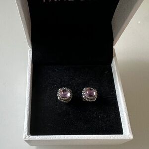 Pandora purple amethyst earrings